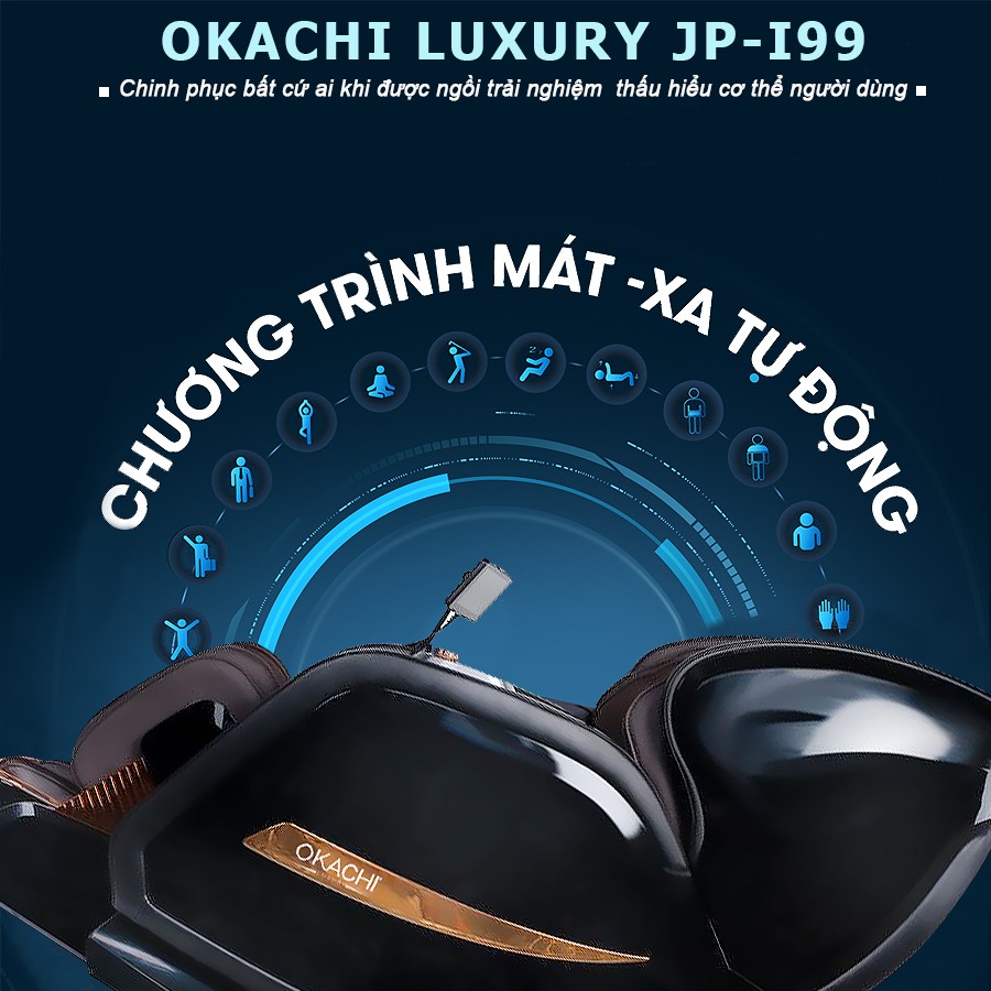 Ghế massage toàn thân OKACHI LUXURY JP-I99 (màu nâu đen)